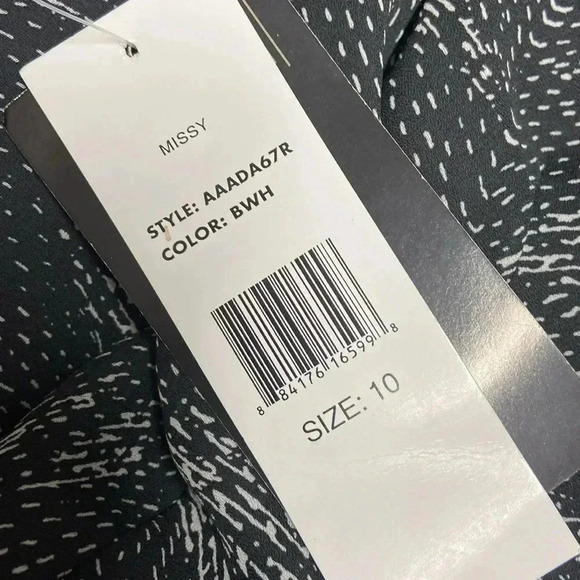 Componix Women’s Sleeveless Cowl Neck Shift Dress Size 10 Black White Cocktail - Picture 12 of 12